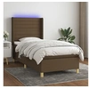 Image de Boxspring met matras en LED stof donkerbruin 80x200 cm3138912