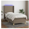 Image de Boxspring met matras en LED stof taupe 80x200 cm3138913