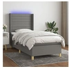 Image de Boxspring met matras en LED stof donkergrijs 100x200 cm3138934