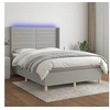 Image de Boxspring met matras en LED stof lichtgrijs 140x190 cm3138949