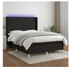 Image de Boxspring met matras en LED stof zwart 140x190 cm3138951
