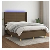 Image de Boxspring met matras en LED stof donkerbruin 140x200 cm3138960