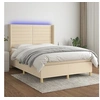 Image de Boxspring met matras en LED stof cràmekleurig 140x200 cm3138962