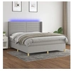 Image de Boxspring met matras en LED stof lichtgrijs 180x200 cm3138973