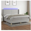 Image de Boxspring met matras en LED stof lichtgrijs 200x200 cm3138981
