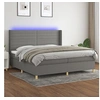 Image de Boxspring met matras en LED stof donkergrijs 200x200 cm3138982