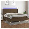 Image de Boxspring met matras en LED stof donkerbruin 200x200 cm3138984