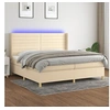Image de Boxspring met matras en LED stof cràmekleurig 200x200 cm3138986