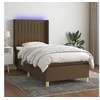 Image de Boxspring met matras en LED stof donkerbruin 80x200 cm3138992