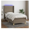 Image de Boxspring met matras en LED stof taupe 80x200 cm3138993
