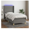 Image de Boxspring met matras en LED stof donkergrijs 90x190 cm3138998