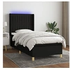 Image de Boxspring met matras en LED stof zwart 90x190 cm3138999