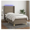 Image de Boxspring met matras en LED stof taupe 80x200 cm3139009