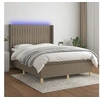 Image de Boxspring met matras en LED stof taupe 140x190 cm3139033
