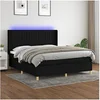 Image de Boxspring met matras en LED stof zwart 180x200 cm3139055