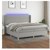 Image de Boxspring met matras en LED stof lichtgrijs 200x200 cm3139061