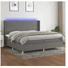 Image de Boxspring met matras en LED stof donkergrijs 200x200 cm3139062