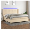Image de Boxspring met matras en LED stof cràmekleurig 200x200 cm3139066