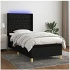 Image de Boxspring met matras en LED stof zwart 100x200 cm3139095