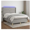 Image de Boxspring met matras en LED stof lichtgrijs 140x190 cm3139109
