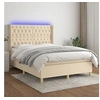 Image de Boxspring met matras en LED stof cràmekleurig 140x190 cm3139114