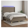 Image de Boxspring met matras en LED stof taupe 140x200 cm3139121