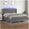 Image de Boxspring met matras en LED stof donkergrijs 160x200 cm3139126