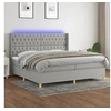 Image de Boxspring met matras en LED stof lichtgrijs 200x200 cm3139141