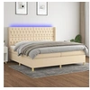 Image de Boxspring met matras en LED stof cràmekleurig 200x200 cm3139146