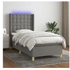 Image de Boxspring met matras en LED stof donkergrijs 80x200 cm3139150