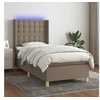 Image de Boxspring met matras en LED stof taupe 80x200 cm3139153