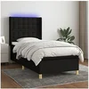 Image de Boxspring met matras en LED stof zwart 90x200 cm3139167