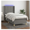 Image de Boxspring met matras en LED stof donkergrijs 100x200 cm3139174