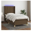 Image de Boxspring met matras en LED stof donkerbruin 100x200 cm3139176