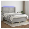 Image de Boxspring met matras en LED stof lichtgrijs 140x190 cm3139189