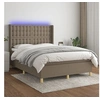 Image de Boxspring met matras en LED stof taupe 140x190 cm3139193