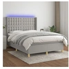 Image de Boxspring met matras en LED stof lichtgrijs 140x200 cm3139197