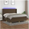 Image de Boxspring met matras en LED stof donkerbruin 160x200 cm 3139208