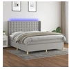 Image de Boxspring met matras en LED stof lichtgrijs 180x200 cm3139213