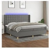 Image de Boxspring met matras en LED stof donkergrijs 200x200 cm3139222
