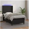 Image de Boxspring met matras en LED kunstleer zwart 100x200 cm3139247