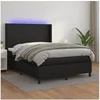 Image de Boxspring met matras en LED kunstleer zwart 140x200 cm3139265