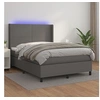 Image de Boxspring met matras en LED kunstleer grijs 140x200 cm3139269
