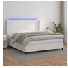 Image de Boxspring met matras en LED kunstleer wit 180x200 cm3139278