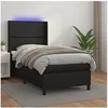 Image de Boxspring met matras en LED kunstleer zwart 90x190 cm3139295