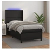 Image de Boxspring met matras en LED kunstleer zwart 90x200 cm3139301