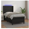 Image de Boxspring met matras en LED kunstleer zwart 100x200 cm3139307