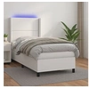 Image de Boxspring met matras en LED kunstleer wit 100x200 cm3139308