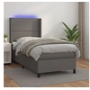 Image de Boxspring met matras en LED kunstleer grijs 100x200 cm3139311