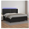Image de Boxspring met matras en LED kunstleer zwart 200x200 cm3139343